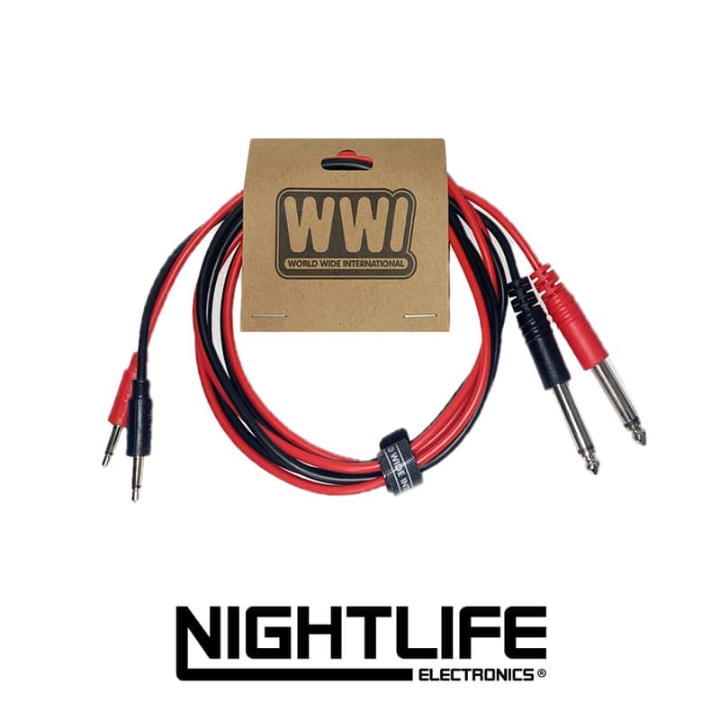 WWI 3.5mm To 6.3mm Mono Cable - 2pk - 120cm image 1