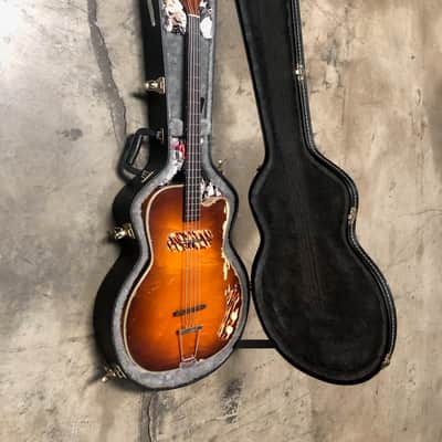 Kay Howlin’ Wolf K162 1950s Sunburst Electric Bass Owned by Payam Doostzadeh of Young The Giant image 9