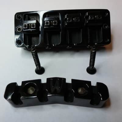 Warwick 2-Piece Bridge & Tailpiece (4-String) German-made Black (Free shipping!) image 7
