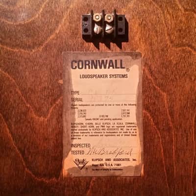 1976 Klipsch Cornwall CD-BR Speakers With Sales Manual RARE image 8