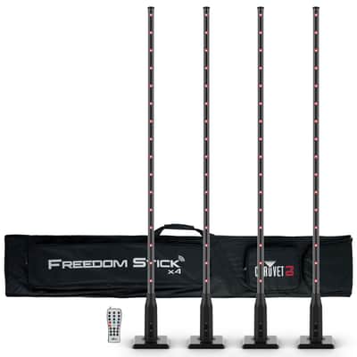 Chauvet Freedom Stick X4 Wireless Battery RF DMX Light Sticks+XL Remote+Fogger image 2