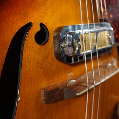 1960s Harmony Meteor H70 Sunburst Hollowbody Vintage Electric Guitar w/ Dearmond Gold Foils image 6