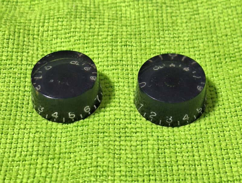 Original 1960's Gibson Black Barrel Speed Knob Set #2 - Les Paul, Junior, Special Melody Maker image 1