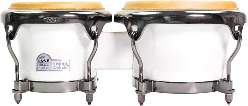 Toca Custom Deluxe Fiberglass Bongos Drums Set - Margarita Blanca image 1