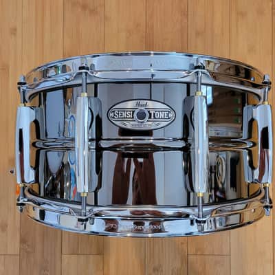 Snares - Pearl 6.5x14 Sensitone Heritage Black Nickel Over Brass Snare Drum image 1