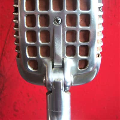 Vintage 1940's Shure 737A crystal microphone Satin Chrome w cable and data sheet image 9