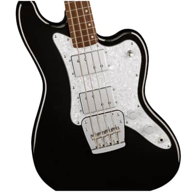 Squier Paranormal Rascal Bass HH, Laurel Fingerboard, White Pearloid Pickguard, Metallic Black image 4