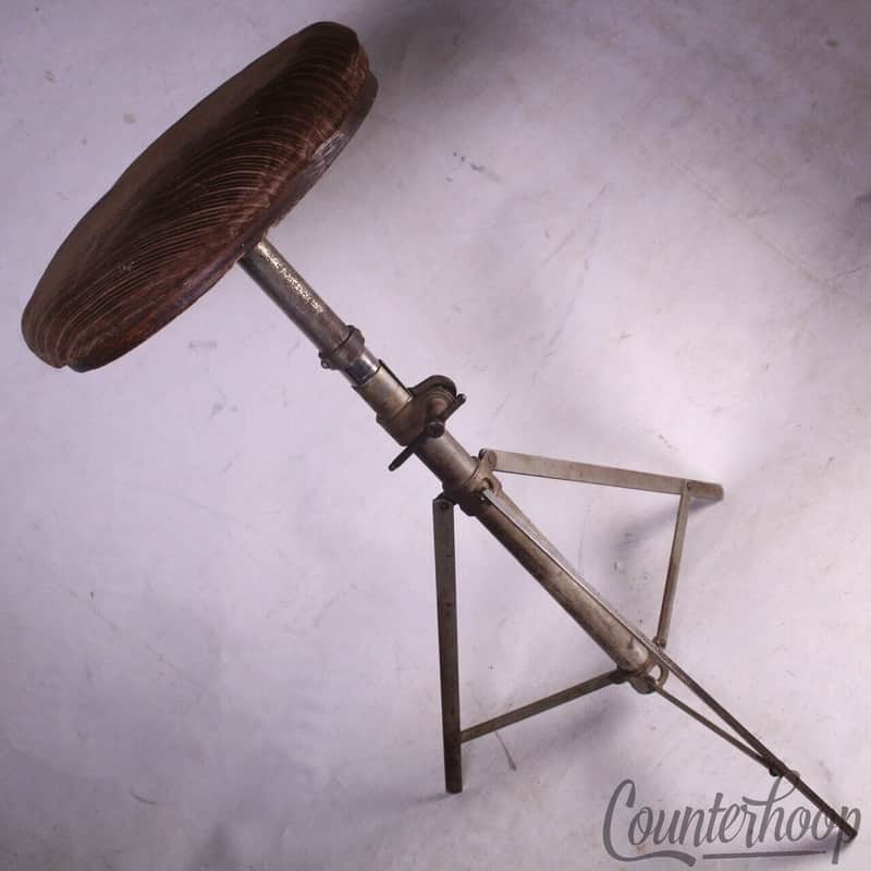 *Leedy&Ludwig Drum Throne Nickel Tripod Base +Felt Seat Vintage 50s Walberg Auge image 1