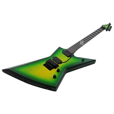 Solar E1.6FRLB Floyd Rose Flame Lime Burst Matte Electric Guitar image 2