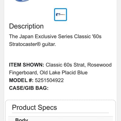 Fender Exclusive Series Classic '60s Stratocaster 2016 Japan MIJ image 4