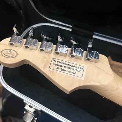 Fender Splattercaster Stratocaster 2003 Limited Edition Flame Neck OHSC image 10