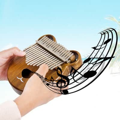 17 Keys Solid Walnut Kalimba Thumb Piano image 9