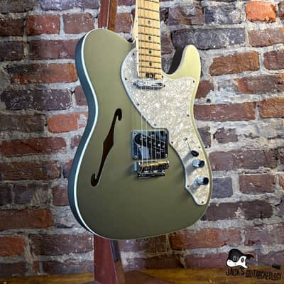 Fender American Elite Telecaster Thinline Electric Guitar w/OHSC (2020s - Satin Jade Pearl Metallic) image 7