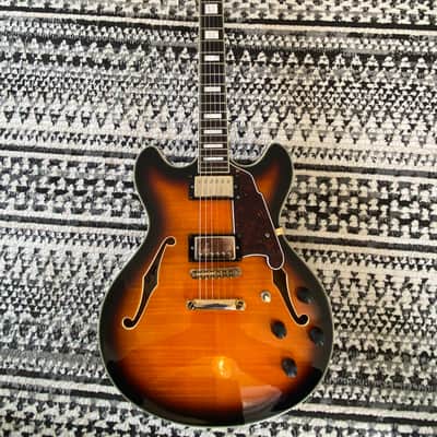 D'Angelico Excel EX-DC Semi-Hollow with Stop-Bar Tailpiece 2010s - Vintage Sunburst image 2