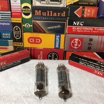 2 NEC Nippon Japan 6BQ5 EL84 Audio Tubes ~ BlackPlate Wings ~ NOS Matched Pair ~ Neutral Uncolored Tone Phenomenal Bass Smoth Warm Vintage image 3