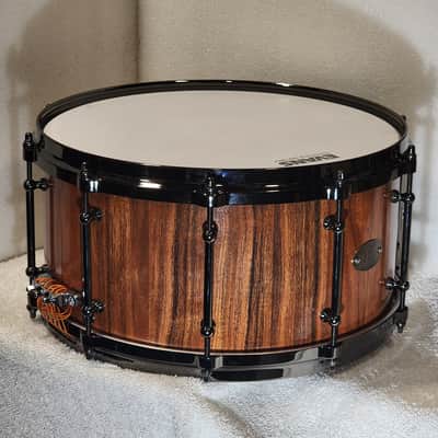 JT Custom Drums 14x7 Patagonian Rosewood Solid Orchestral Stave Snare Drum image 4
