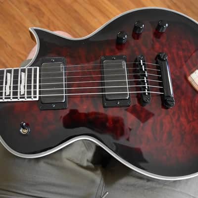 ESP E-II Eclipse QM See Thru black cherry sunburst, OHSC, Quilted maple top & EMG's, Made in Japan image 8