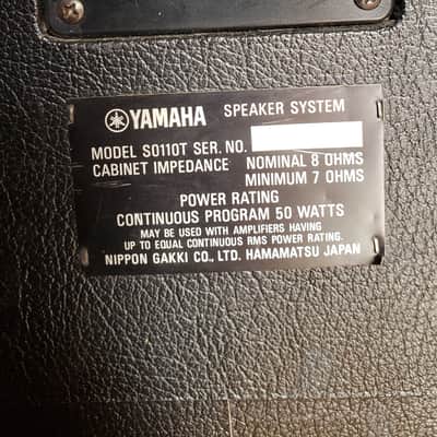 Pair Of Vintage Yamaha S0110T 1977 Black PA Speakers image 7