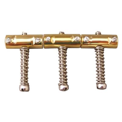 Rutters 1953 Brass Saddles for Tele, Step-Notched, Straight Compensated Brass image 2