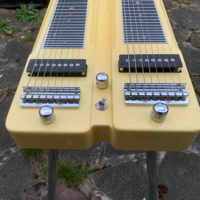 Canopus dual 8 double neck Console Lap steel guitar w case Cream white YSD8 image 10