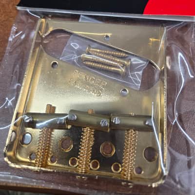 Fender Tele bridge - Gold vintage style image 1