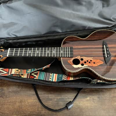 Black Ebony Concert Ukulele, Gorgeous High Gloss, 23" + Accessories image 1