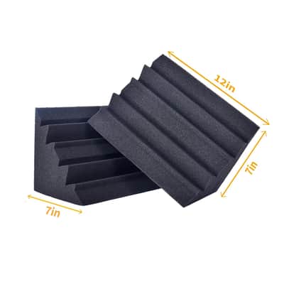 Low-Frequency Soundproofing 12 ''X 7 "X 7" Low-Frequency Trap Bass Trap Wall Corner Sound-Absorbing Sponge Sound-Absorbing Cotton (4Pack, Black) image 2