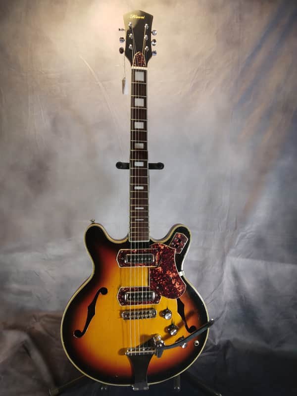 Kawai Vintage Made in Japan Semi Hollow Body Archtop Electric Guitar 1960s Sun Burst image 1