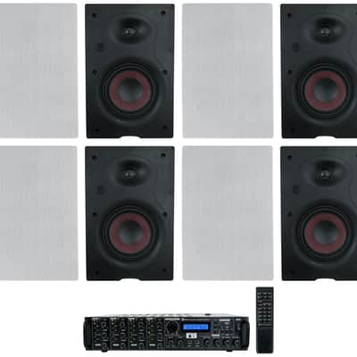 Rockville 4-Room Home Speaker System w/(8) 6.5" In-Wall Speakers+4 Zone Receiver image 1