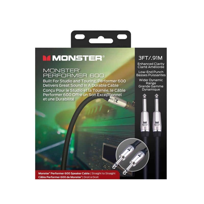 Monster Performer 600, Speaker 3 ft/0.9m - straight 1/4" plugs (600581) - Black image 1