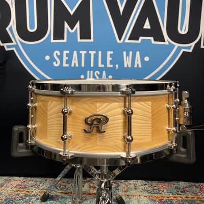 Angel - 14x5.5" Snare Drum Segmented Block Alder Wood Shell 2019 - Clear Oil Finish image 1