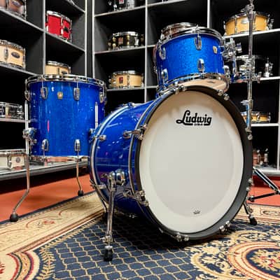 Ludwig Classic Maple Downbeat Outfit 8x12 / 14x14 / 14x20" Drum Set- Blue Sparkle image 2
