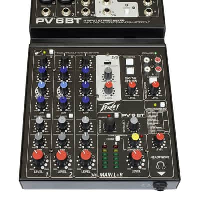 Peavey PV 6BT Compact 6-Channel Mixer with Bluetooth image 1