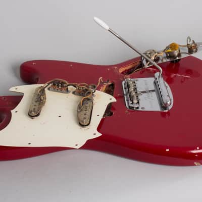 Fender  Mustang Solid Body Electric Guitar (1966), ser. #128090, original grey hard shell case. image 14