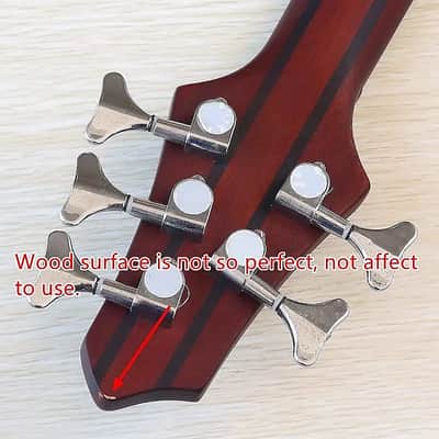 Custom 5 String Electric Bass, Sapele Wood Body, 24 Frets Fingerboard Maple Neck image 6
