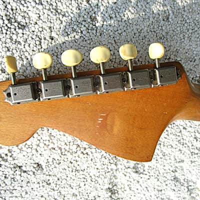 Fender Mustang Guitar, 1964, White, Kluson Tuners, Stackpole Pots, Case image 24