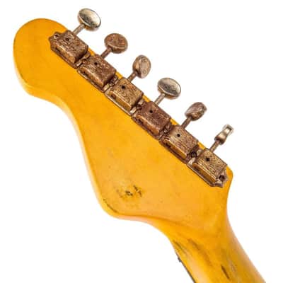 Vintage V6H ICON S-Style Electric Guitar - Distressed Tobacco Sunburst (V6HMRSB) image 8