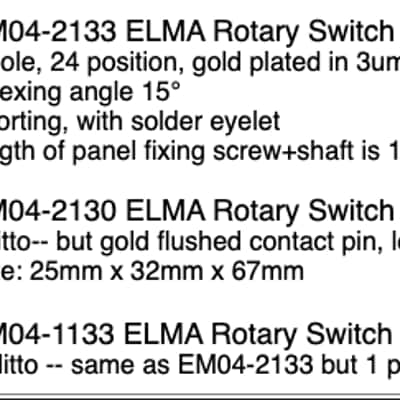 Elma 04-2130 2 pole 24 position SHORTING switch image 3
