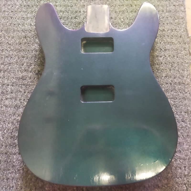 Custom Double Cut Telecaster Style Body  Finished In Colour Shift Ionic image 1