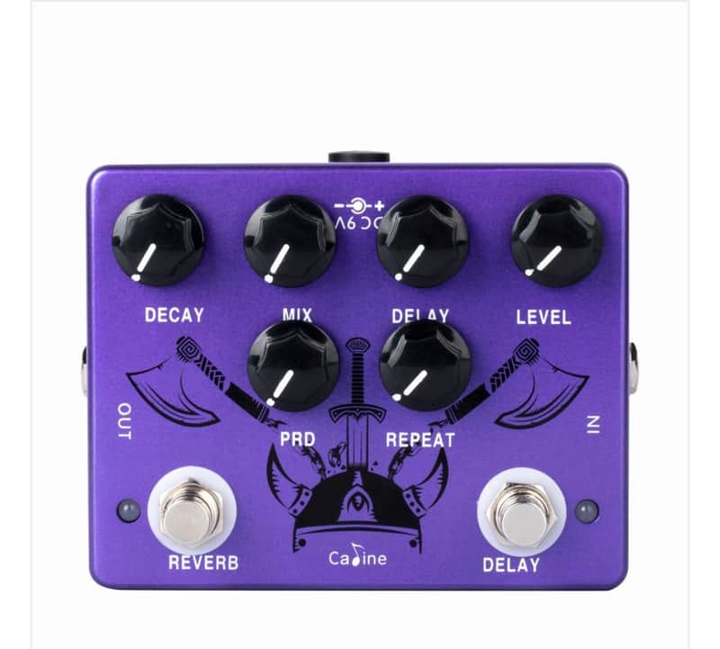 Caline CP80 Ragnarok Reverb Delay Effects Pedal Repeat Preamp Acoustic Electric Guitar Pedal True Bypass Metal Purple CP-80 image 1