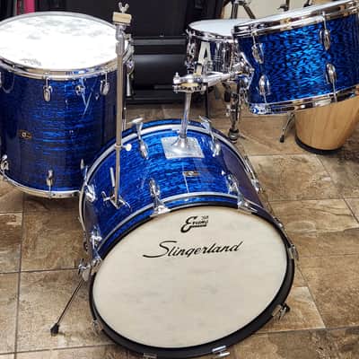 Slingerland Sound King 5 Piece Drum Set, 1968 - Blue Onyx Pearl image 6