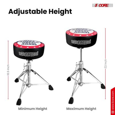 5 Core Drum Throne 4" Padded 23" Adjustable Drummer Stool Seat w Make America Great Again Insignia image 3