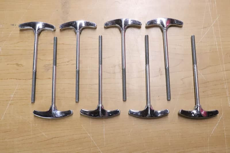 Ludwig USA 4 1/8" Chrome T Rods 8pk Vintage 1960's -70's #2 image 1
