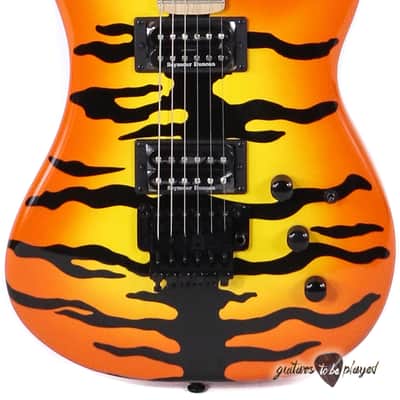 Kramer Pacer Vintage Reissue Floyd Rose Guitar - Orange Burst w/ Tiger Stripe image 2