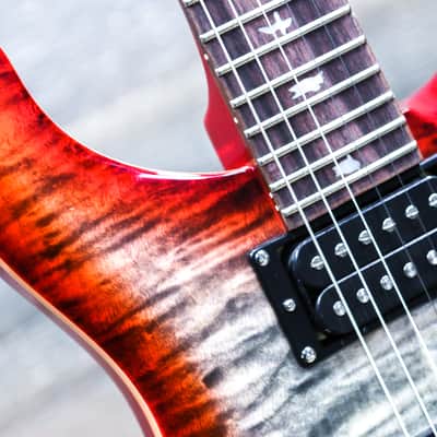 PRS SE Custom 24-08 Charcoal Cherry Burst Flame Maple Top Electric Guitar w/Bag image 9