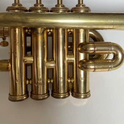 Selmer-Paris Maurice André 4-Valve Piccolo Trumpet in G (Sol) 1970 - Gold Lacquer image 3