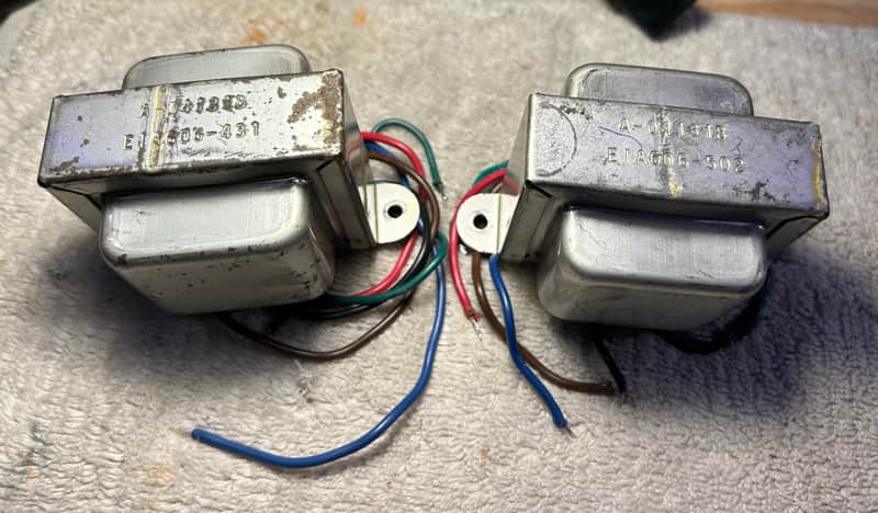 pair of Silverface Fender Deluxe Reverb output transformer 1974 1975 6.6k 8 ohm image 1