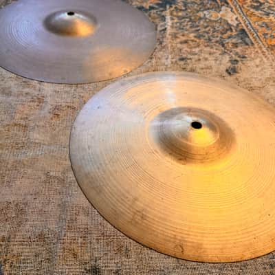 RARE 1950s Vintage ZILDJIAN Paperthin 12” Hihats Hand Hammered Light AIRY Whispy! 484 538 g image 4
