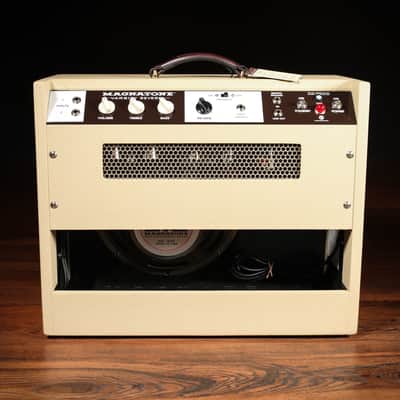 Magnatone Varsity Reverb 15W 1x12” Combo Amp w/ FTSW & Cover – Blonde w/ Oxblood image 4