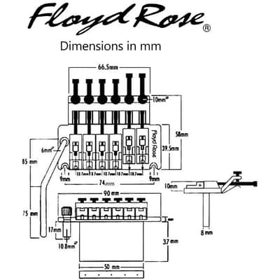 Floyd Rose FRTS3000R2 Special Series Tremolo Bridge System with R2 Nut, Gold image 4